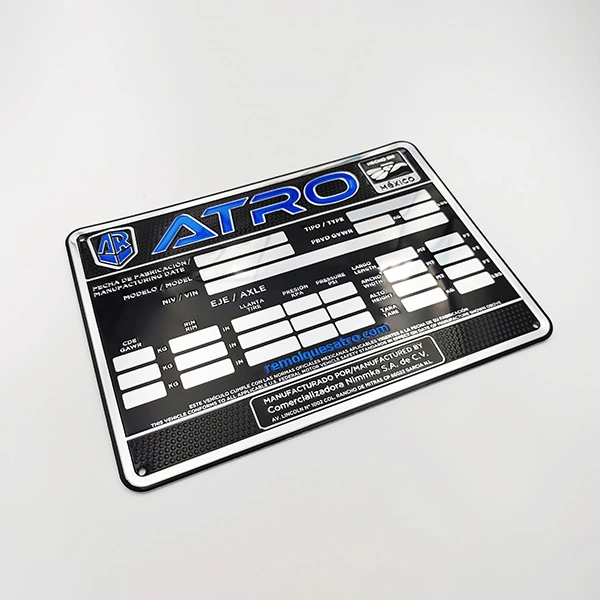 Étiquette d'aluminium de marque d'entreprise