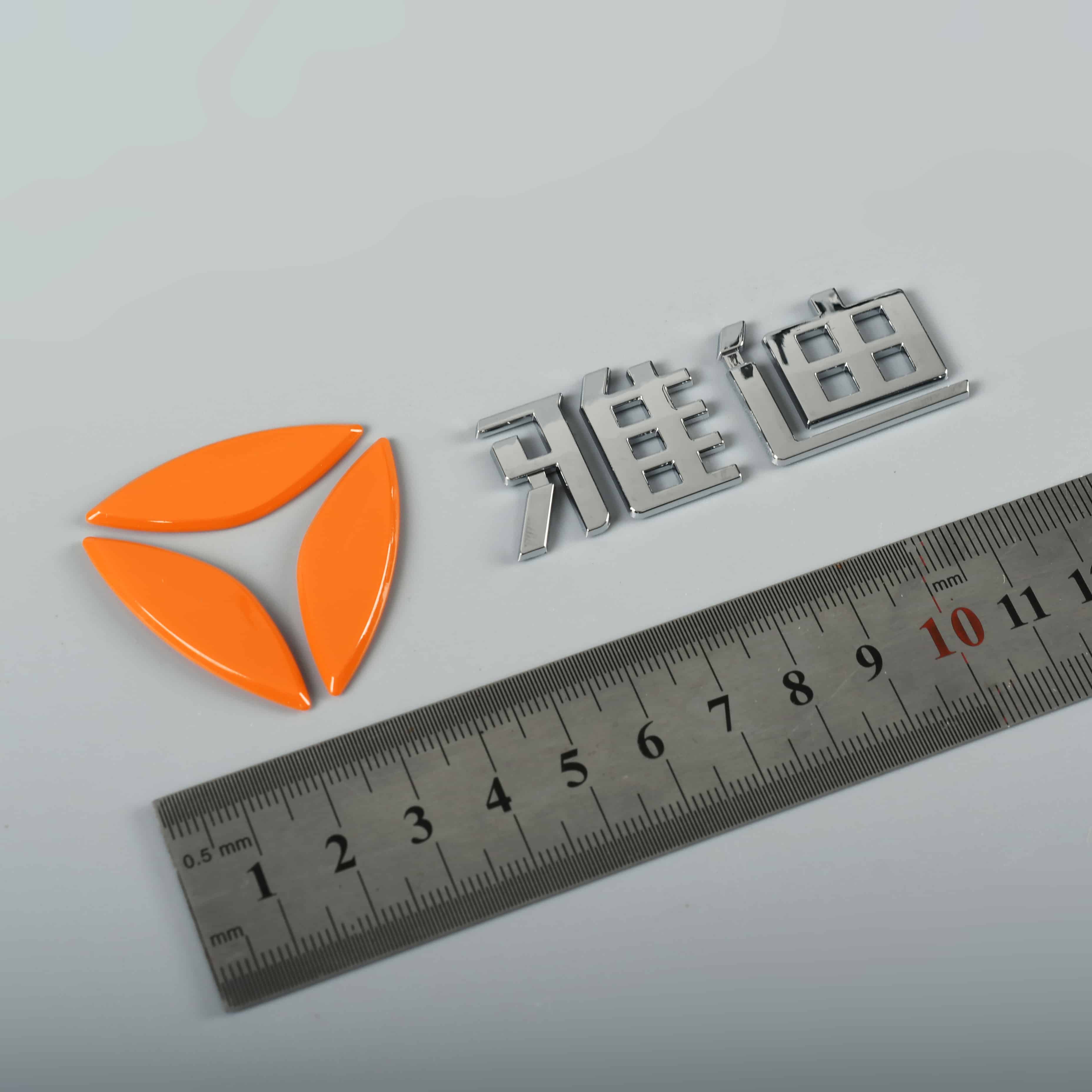 Autocollant d'étiquette de moto 3D, Badge en plastique chromé avec Logo ABS