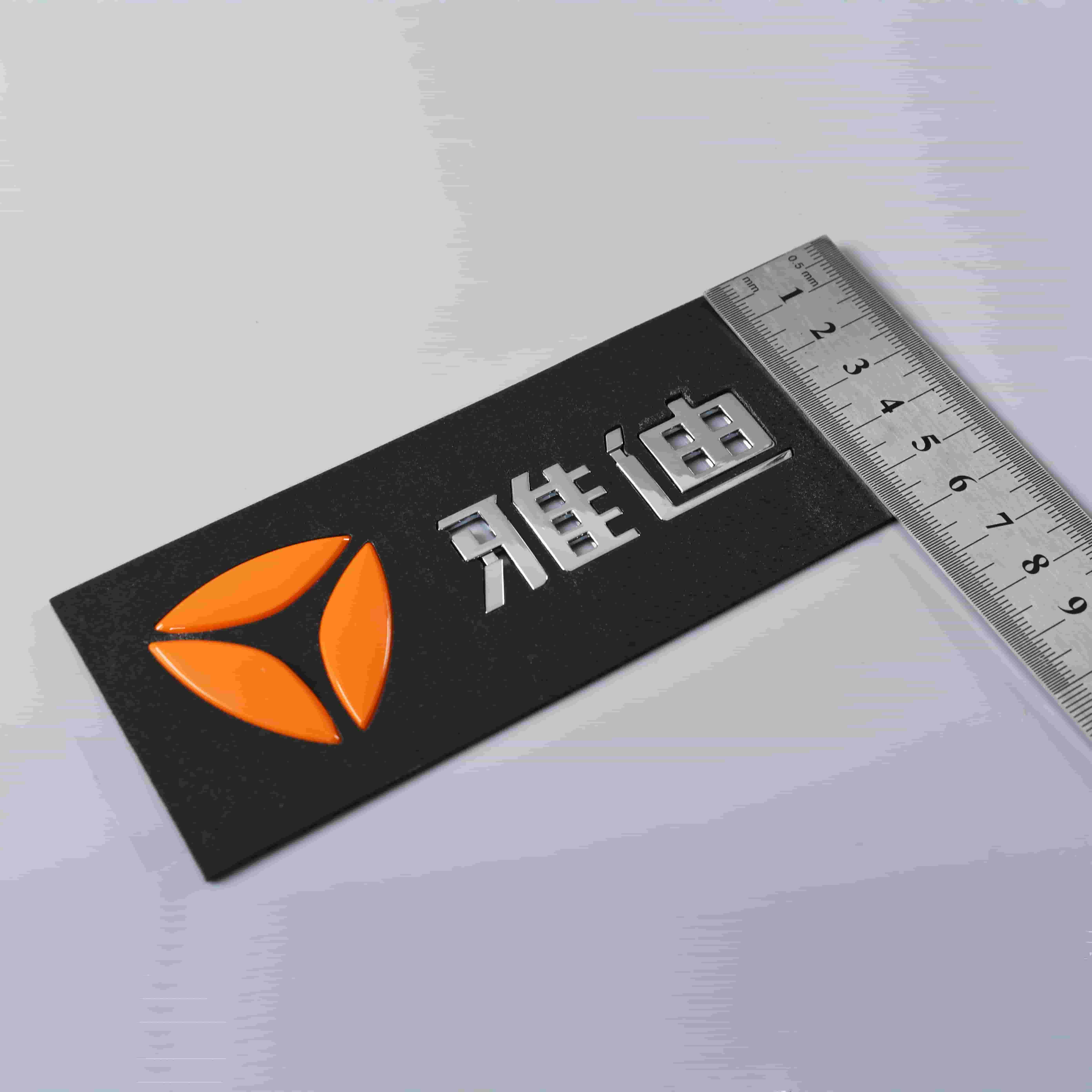 Autocollant d'étiquette de moto 3D, Badge en plastique chromé avec Logo ABS