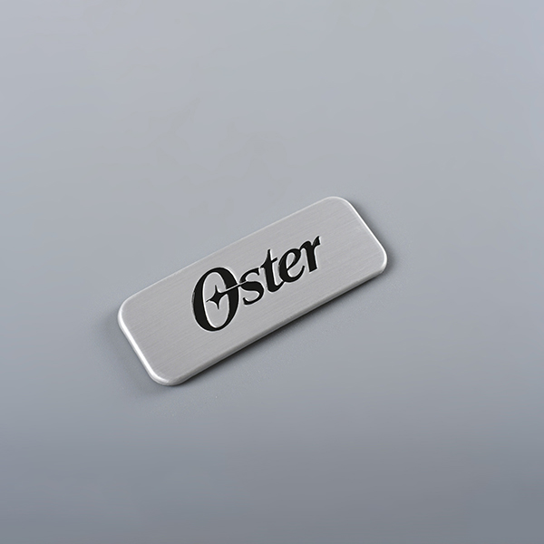 Logo gravé en métal Tags