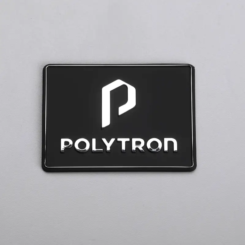 Logo électroformé 3D personnalisé, étiquette métallique en nickel chromé