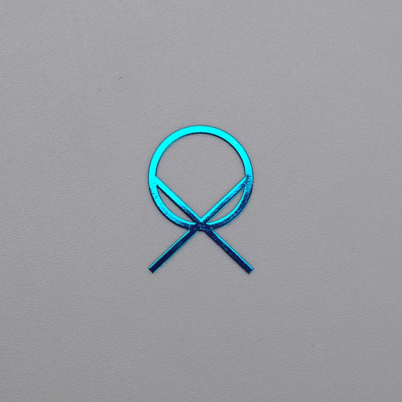 Panneau d'étiquette en nickel de couleur bleu chromé personnalisé