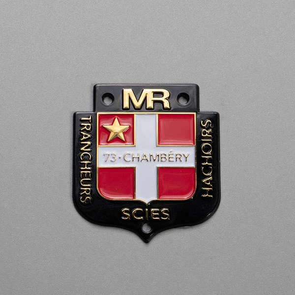 Autocollant logo 3D en métal nickelé