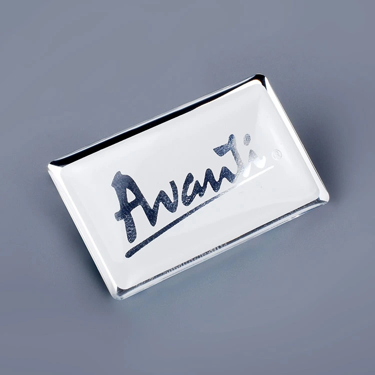Autocollant époxy en résine d'impression de logo