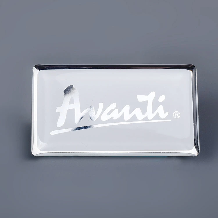 Autocollant époxy en résine d'impression de logo