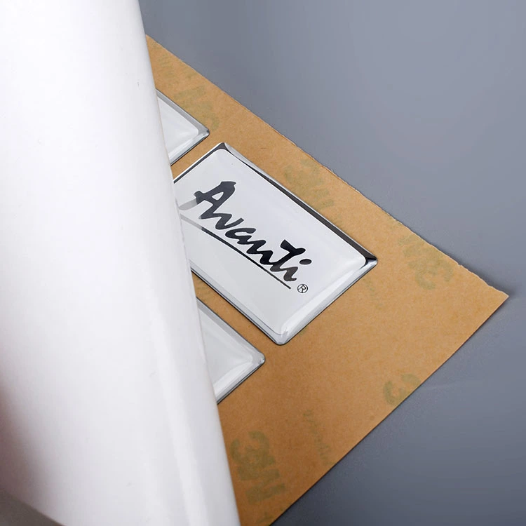 Autocollant époxy en résine d'impression de logo