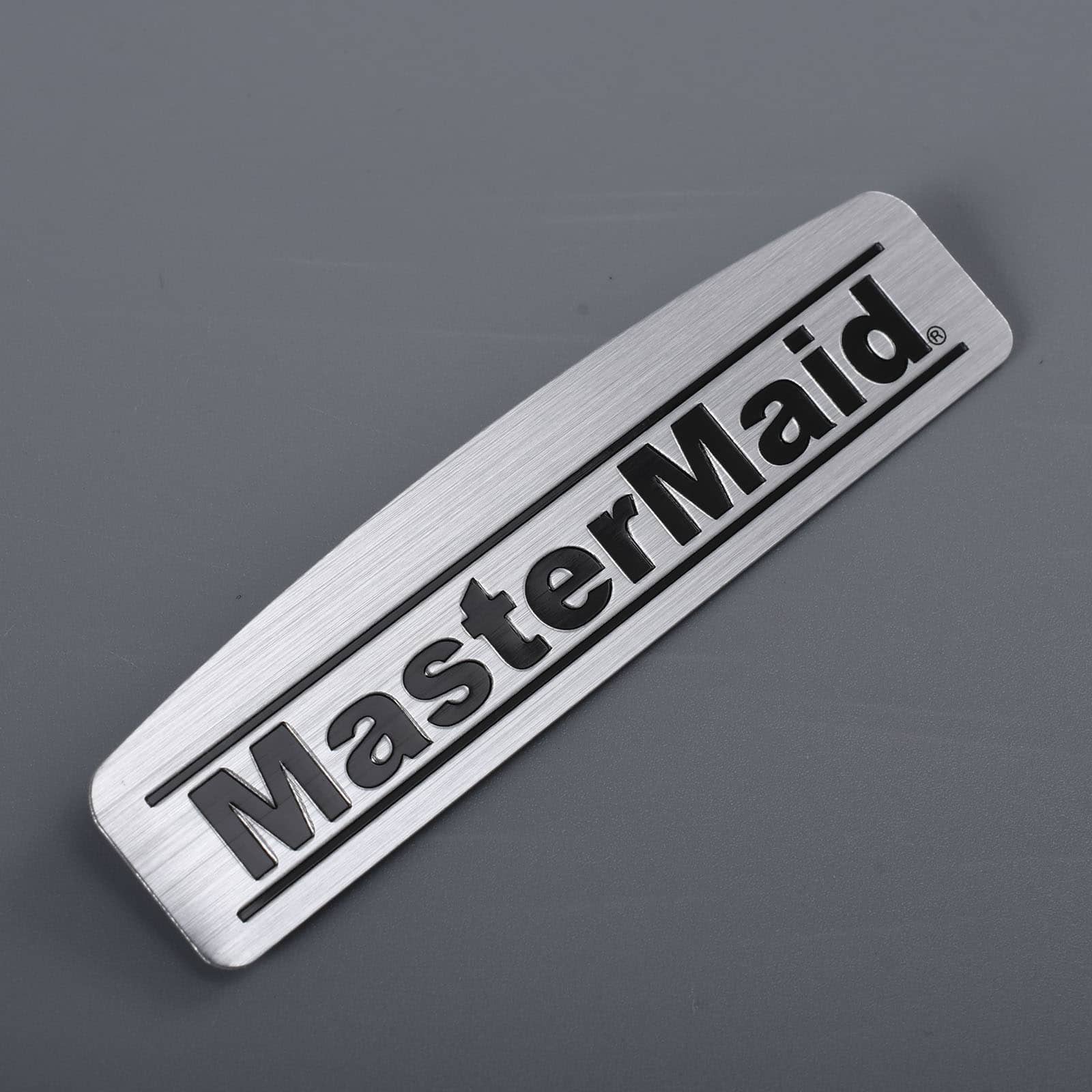 Étiquette de logo plaque en aluminium brossé en argent