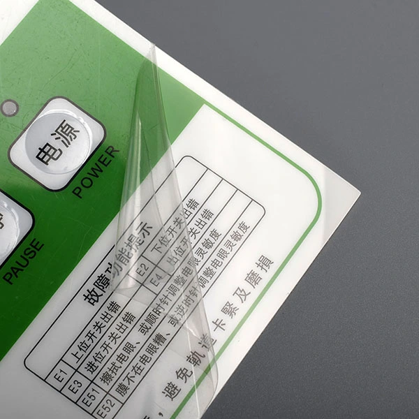 Autocollant du panneau de commande avant