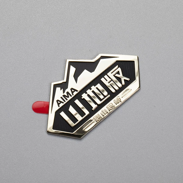 Étiquette avec logo en nickel 3D