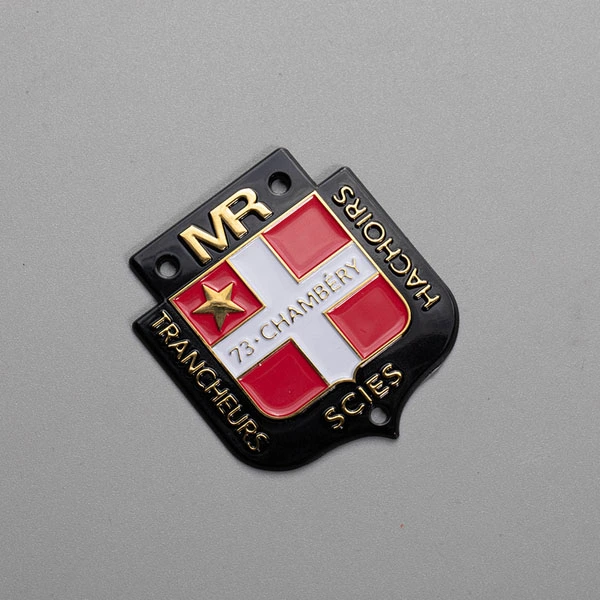 Autocollant logo 3D en métal nickelé