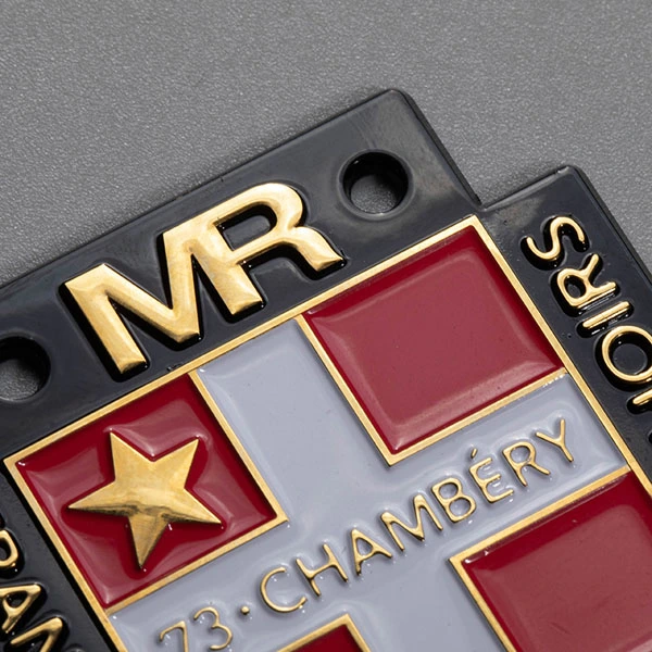 Autocollant logo 3D en métal nickelé