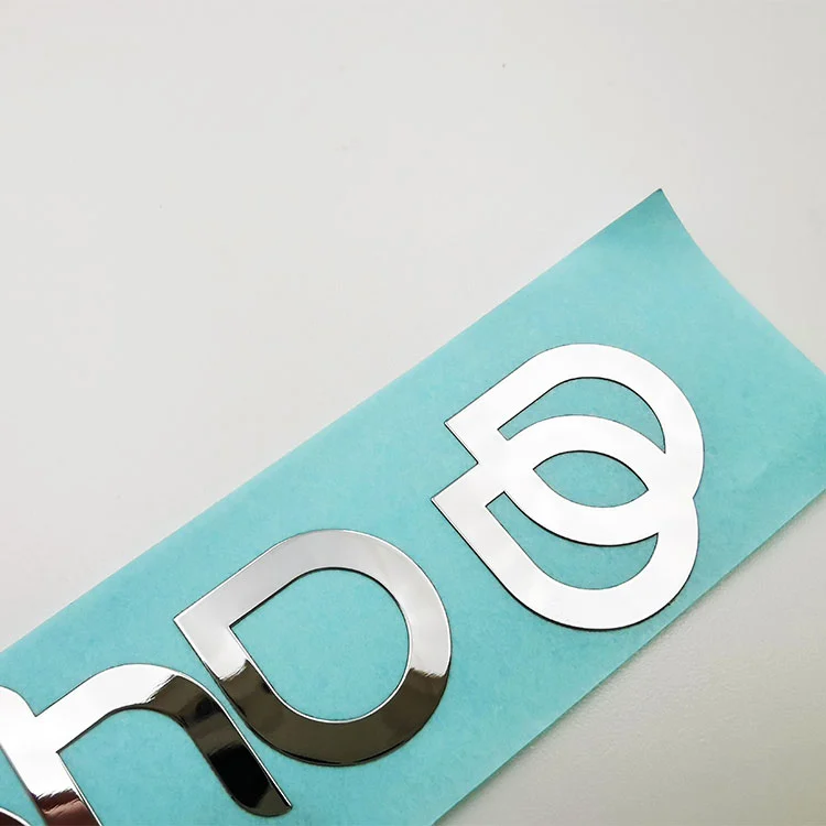 Étiquette d'autocollante en métal nickel logo