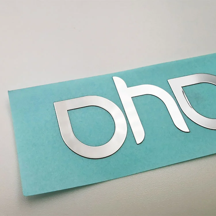 Étiquette d'autocollante en métal nickel logo