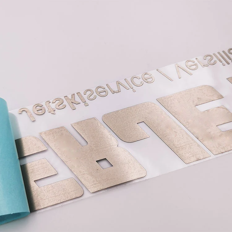 Autocollant d'étiquette de logo en nickel en métal