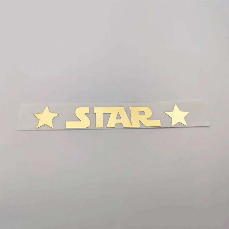 Gold Chrome Logo Metal Sricker