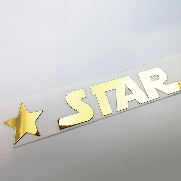 Gold Chrome Logo Metal Sricker
