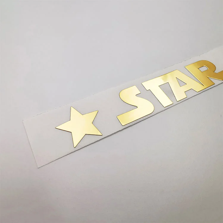 Gold Chrome Logo Metal Sricker