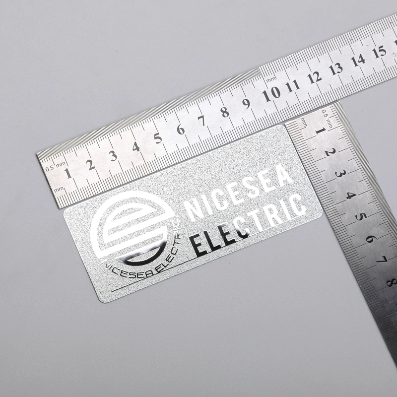 Autocollant logo argent chromé, étiquette en nickel avec adhésif 3M