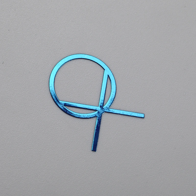 Panneau d'étiquette en nickel de couleur bleu chromé personnalisé