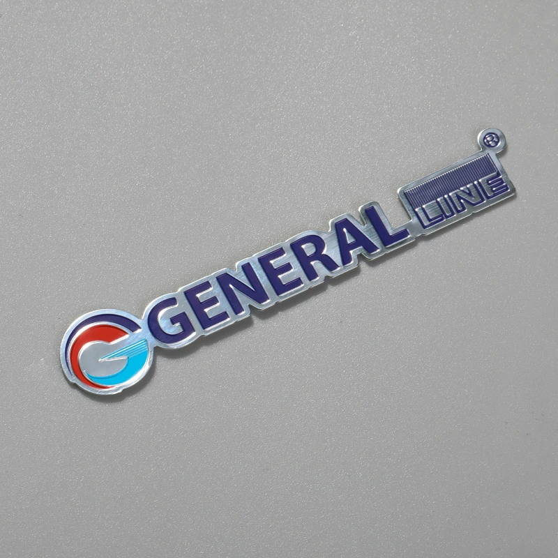 Plaque signalétique avec logo en relief en aluminium pour réfrigérateur